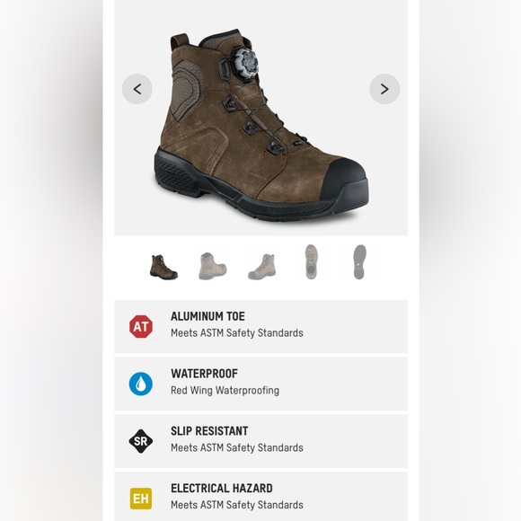 *NEW* Red Wing Men’s 8 Exos Lite 6-inch Waterproof Safety Toe Boot | Style 2453 - Picture 7 of 9